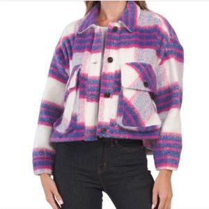 Plaid Cropped Shacket Jacket